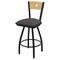 Holland Bar Stool Co 25" Swivel Counter Stool, Black Wrinkle, Nat Back, Canter Storm Seat X830 - alternate 1